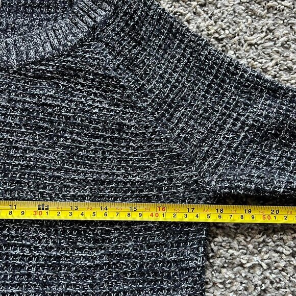 Grey Black Marled Banana Republic Womens Medium Long Sleeve Winter Knit Sweater - Picture 6 of 6